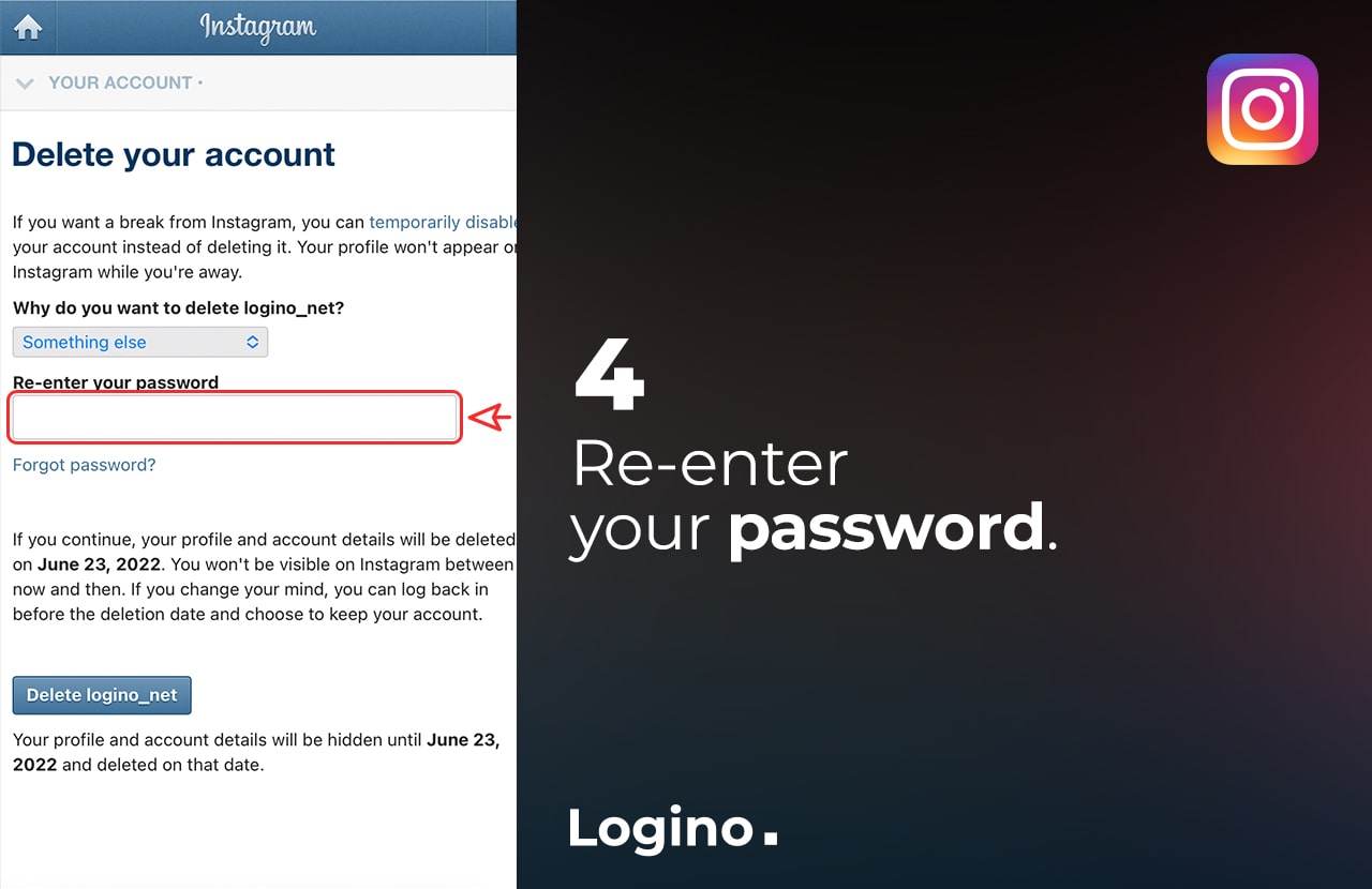 Re-enter your password.